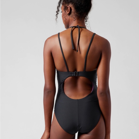 Black Athleta Keyhole Onepiece - Picture 3 of 6